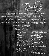 Chalkboard depicting first atomic electricity