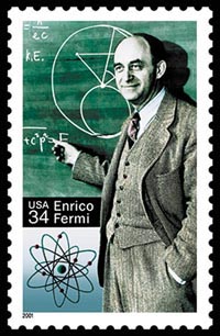 U.S postage stamp honoring Enrico Fermi.