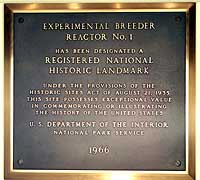 Plaque declaring EBR-I a historic Monument.